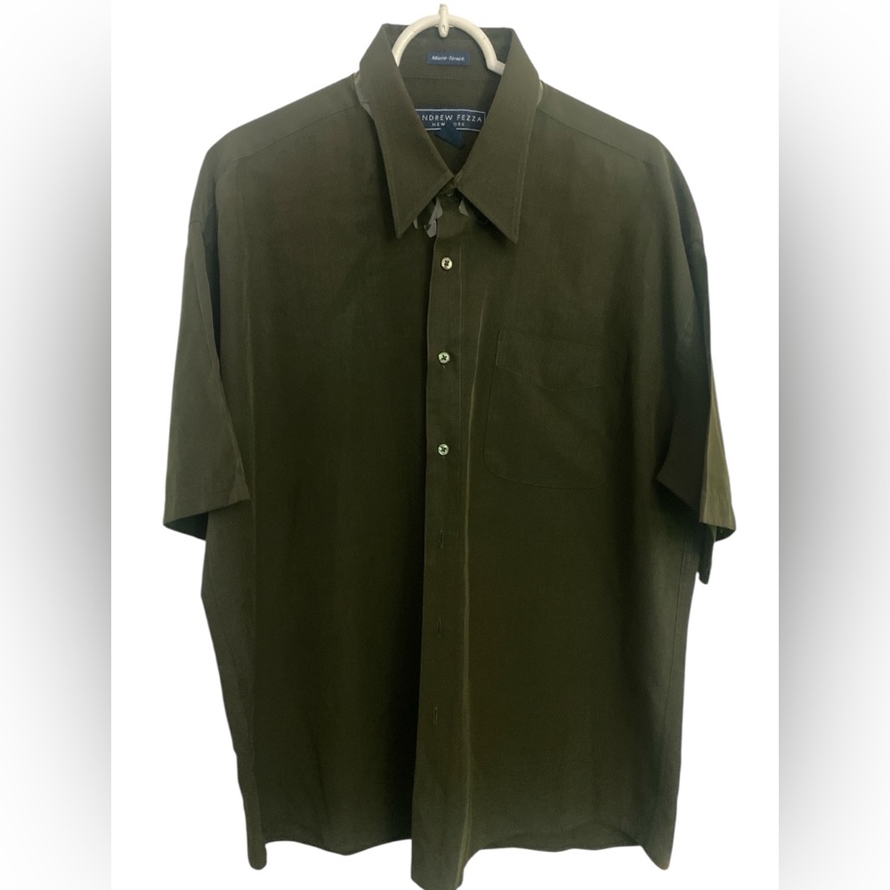 Andrew Fezza Green Casual Button Down Shirt XL GUC